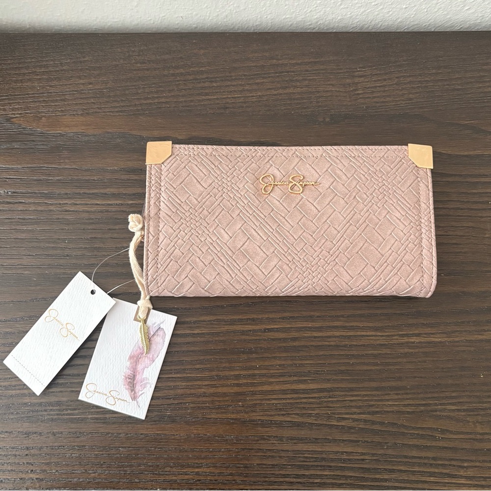 NEW Jessica Simpson large beige wallet